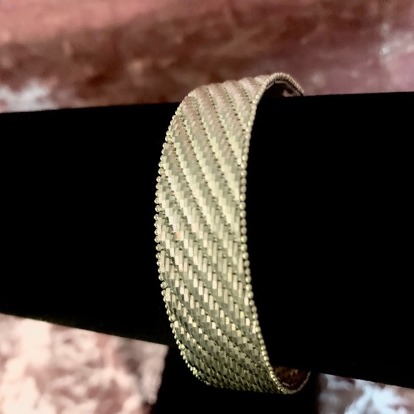 Vintage Jewelry - Vintage Stamped “925 Italy” Brick Mesh Art Deco Bracelet